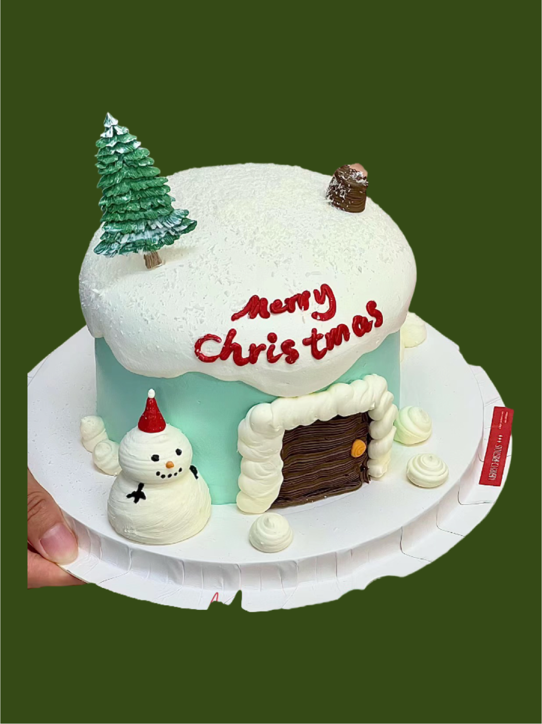Merry Christmas Snowing Cake